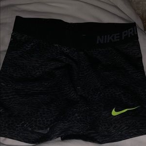 Black and Yellow Animal Print Nike Pros